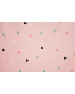  Pink Triangle Geometric Cotton  Fabric 