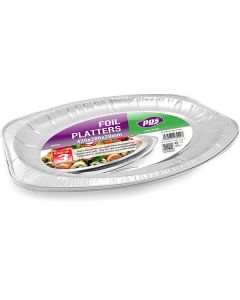 Medium Foil Platters 42.6cm X 28.6cm X 2.9cm 3 Pack