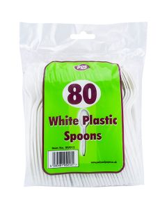 Party Solutions White Disposable Plastic Spoons 80 Pack