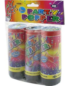 Party Popper 11.5cm 3 Pack