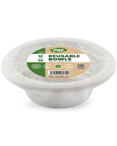 White Plastic Reusable Bowls 12oz 14 Pack