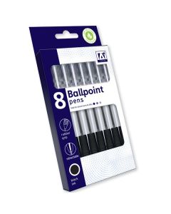 Retractable Ballpoint Pens Black 8 Pack