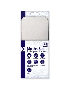 Maths Set & Tin Pencil Case 10pc