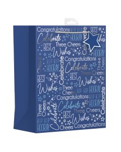 Giftmaker Male Blue Celebration Gift Bag Large