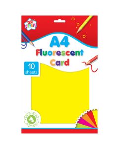 Kids Create A4 Fluorescent Card Assorted Colours 10 Sheets