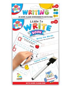 Kids Create Educational A5 20 Write Wipe Clean Sheets With Pen