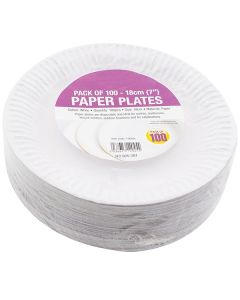 Round Disposable Paper Plates 7" 100 Pack