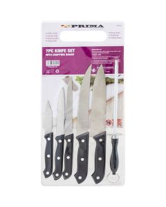 Prima 7pc Knife Set With Chopping Board & Sharpener