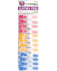 Prima Deluxe Plastic Clothes Pegs 12 Pack