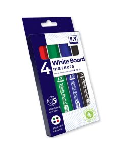 White Board Markers Assorted Colours 4 Pack