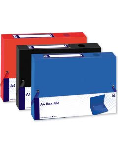 A4 Box File Elastic Corners 3 Assorted Colours