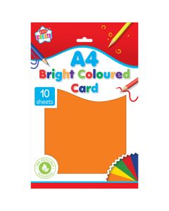 Kids Create A4 Bright Coloured Card Assorted Colours 10 Pack