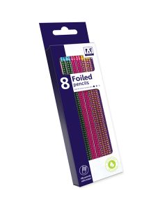 Foiled Holographic HB Pencils Assorted Colours 8 Pack