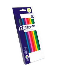 Triangular Colouring Pencils Assorted Colours 12 Pack