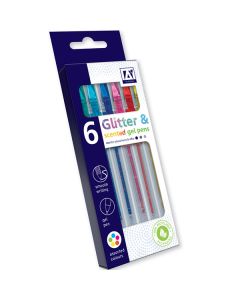 Glitter & Scented Gel Pens Assorted Colours 6 Pack