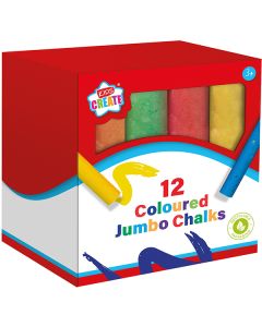Kids Create Jumbo Coloured Chalks 12 Pack