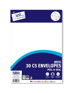 Just Stationery C5 White Peel & Seal Envelopes 30 Pack