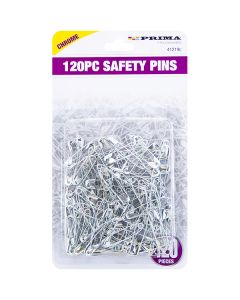 Prima Chrome Safety Pins 120pc