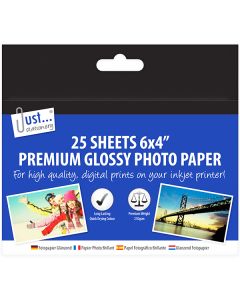 Just Stationery A6 Premium Glossy Photo Paper 25 Pack