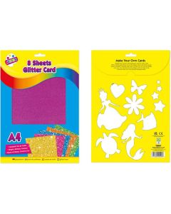 Artbox A4 Assorted Colour Glitter Card 8 Sheets