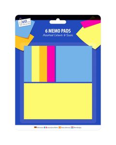 Just Stationery Assorted Sticky Notes Memo Pad 6 Pack