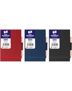 Just Stationery Feint Ruled Police Reporting Notepad With Pencil 13cm X 8.5cm Assorted Colours