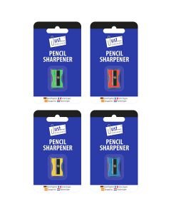 Just Stationery Plastic Pencil Sharpener Assorted Colours