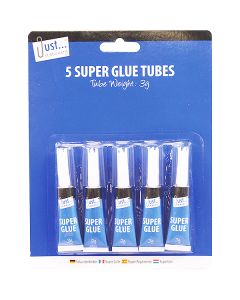 Just Stationery Super Glue Tubes 3g 5 Pack