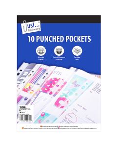 Just Stationery Universally Punched Pockets 10 Pack