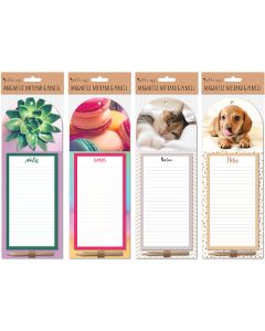 Just Stationery Magnetic Notepad & Pencil Set Assorted