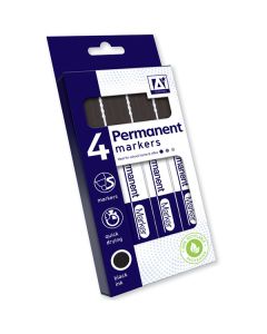 Permanent Markers Black 4 Pack