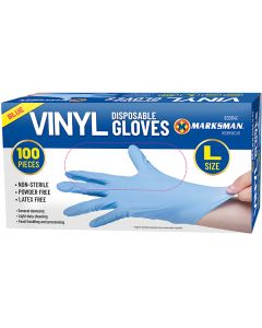 Marksman Blue Vinyl Gloves Large 100pc