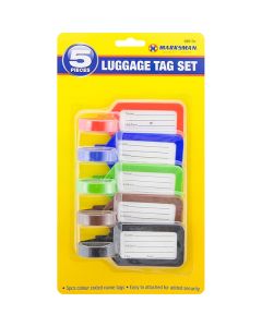 Marksman Luggage Tag Set Assorted Colours 5pc