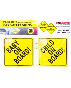 Roadster Car Safety Signs Set 2pc