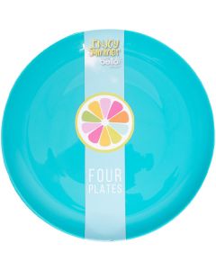 Bello Blue Plastic Plates 21cm 4 Pack