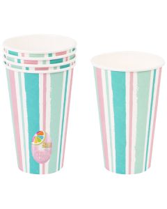 Bello Stripe Paper Tumbler 16oz 4 Pack