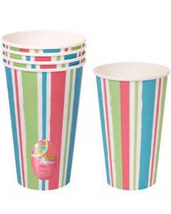 Bello Stripe Lolly Paper Tumbler 16oz 4 Pack