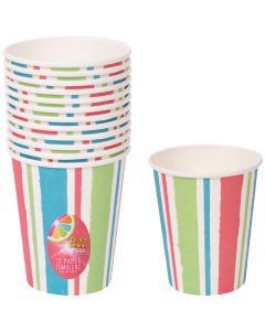 Bello Stripe Lolly Paper Tumblers 8oz 12 Pack