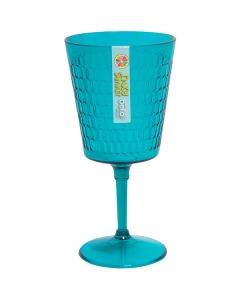 Bello Plastic Teal Honeycomb Wine Goblet 400ml