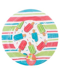 Bello Stripe Lolly Paper Plates 23cm 6 Pack