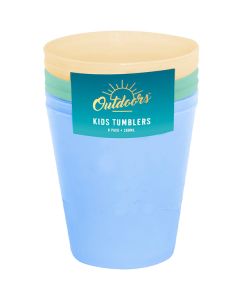 Bello Assorted Colour Plastic Kids Tumblers 200ml 8 Pack