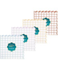 Bello Scallop Edge Checked Paper Napkins 20 Pack Assorted Colours