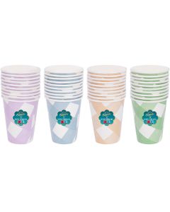 Bello Striped Paper Tumbler 12oz 10 Pack Assorted Colours