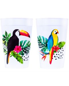 Bello Plastic Aloha Summer Party Cup 300ml 4 Pack Assorted