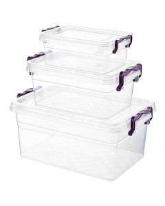 Asude Triple Transparent Storage Container Set Medium 3pc