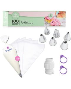 Swirly Bake Disposable Piping Bags Set 100 Pack