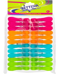 Bettina Plastic Clothes Pegs Assorted Colours 24pc