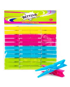 Bettina Jumbo Plastic Extra Large Clothes Pegs 24pc