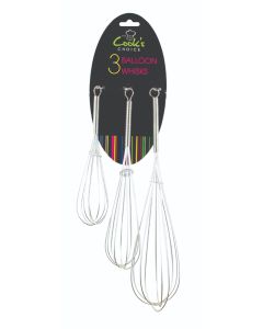 The Cook's Choice Balloon Egg Whisks 3pk