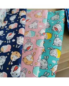  Rabbit Carrot print fabric